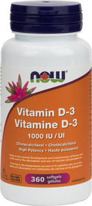 NOW Vitamin D-3 1,000 IU (360 Softgels)